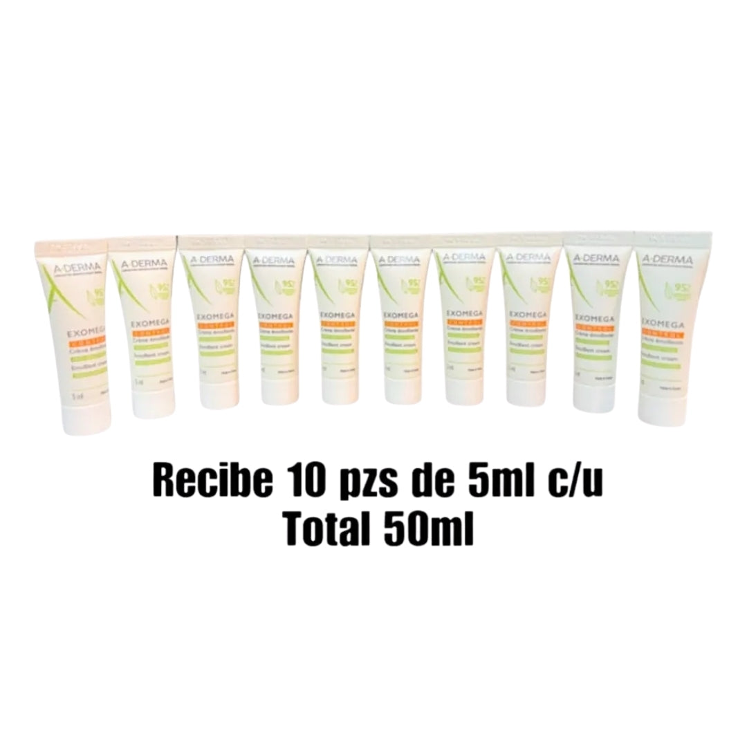 A- Derma Exomega Crema Emoliente (10 pzas de 5 ml c/u)