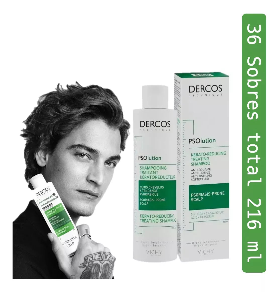 Dercos Shampoo Psolution Psoriasis Picazón Descama Vichy (216 ml.)