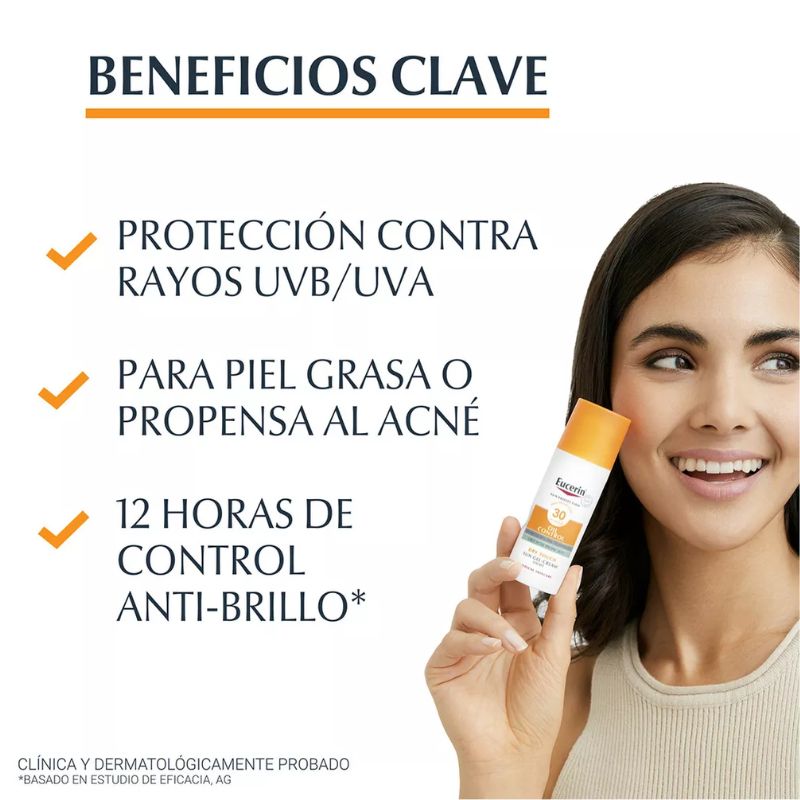 Eucerin Oil Control Protector Solar Toque Seco 50+ FPS (50 ml)