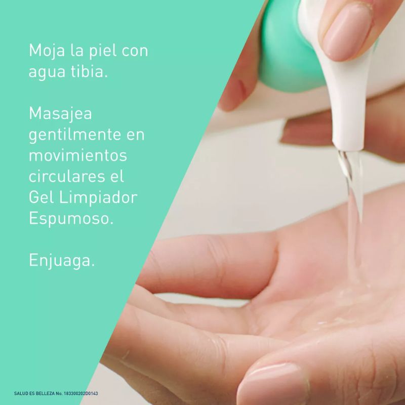 Gel Cerave Limpiador Espumoso Piel Normal A Grasa Sin Perfume De 473 Ml Día Y Noche