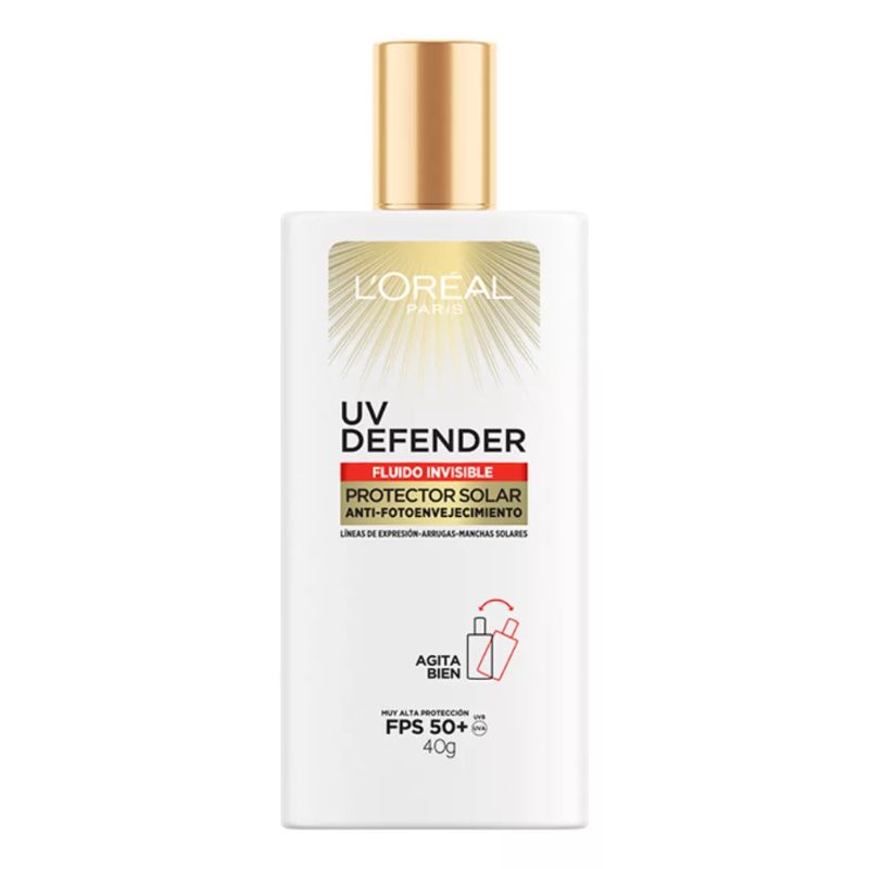 L'oréal Paris Protector Solar Diario Fps50+ Uv Defender Fluido Invisible, 40ml