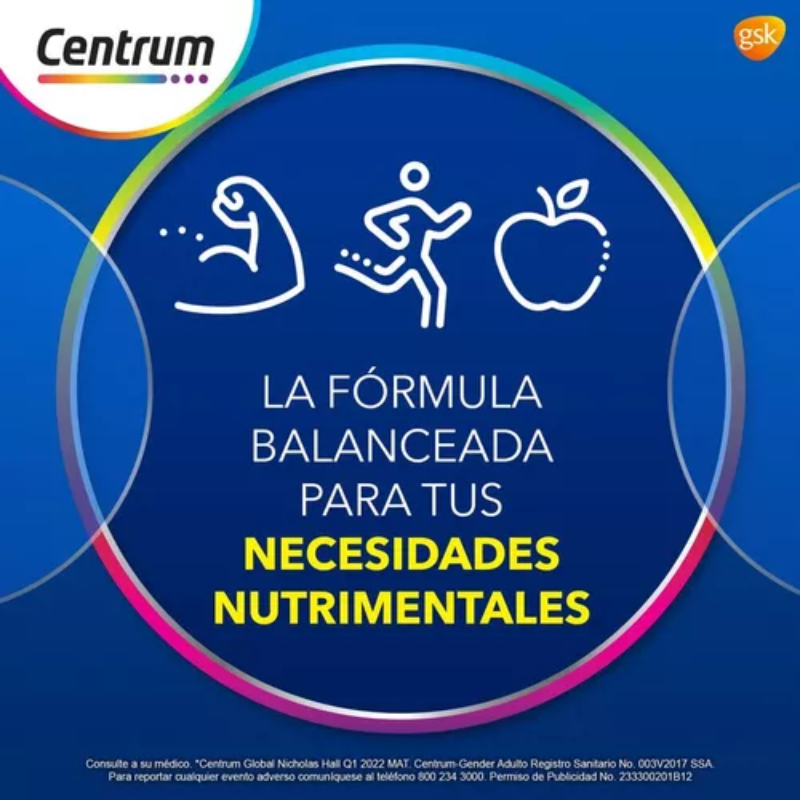 Multivitamínico Centrum Gender Adulto, Hombres, 60 Tabletas