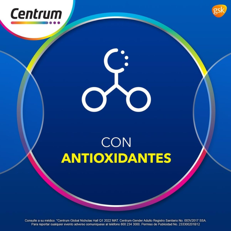 Multivitamínico Centrum Gender Adulto, Hombres, 60 Tabletas