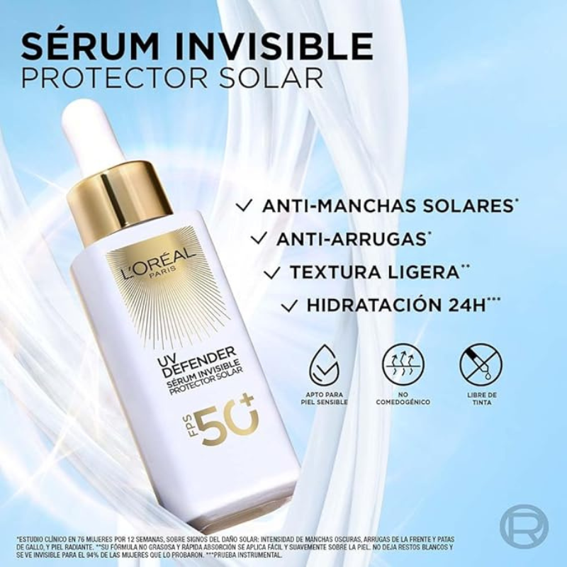 Sérum Protector Solar Invisible Fps 50+ Anti Manchas Y Lineas L'Oréal