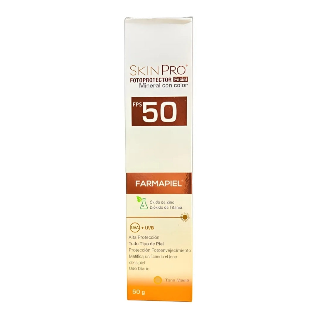 Skinpro Fotoprotector Facialmineral Con Color Tono Medio (50 gr)