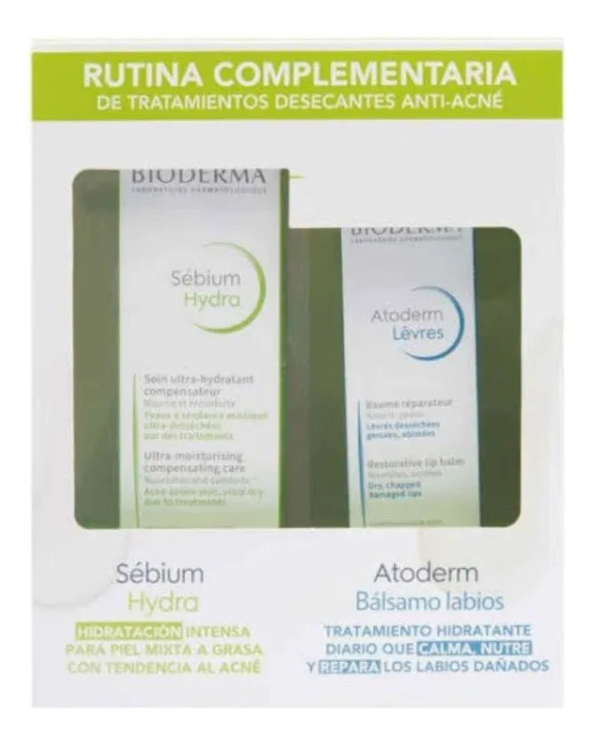 Bioderma Kit Sebium Hydra Y Atoderm Levres Hidratacion 2 Pzs