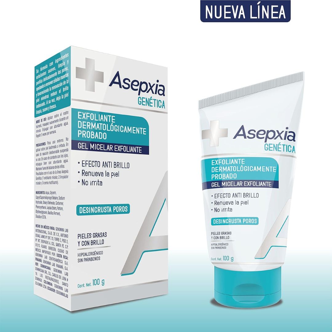 Asepxia Genética Gel Micelar Exfoliante (100 gr)