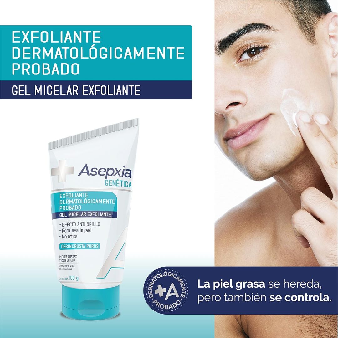 Asepxia Genética Gel Micelar Exfoliante (100 gr)