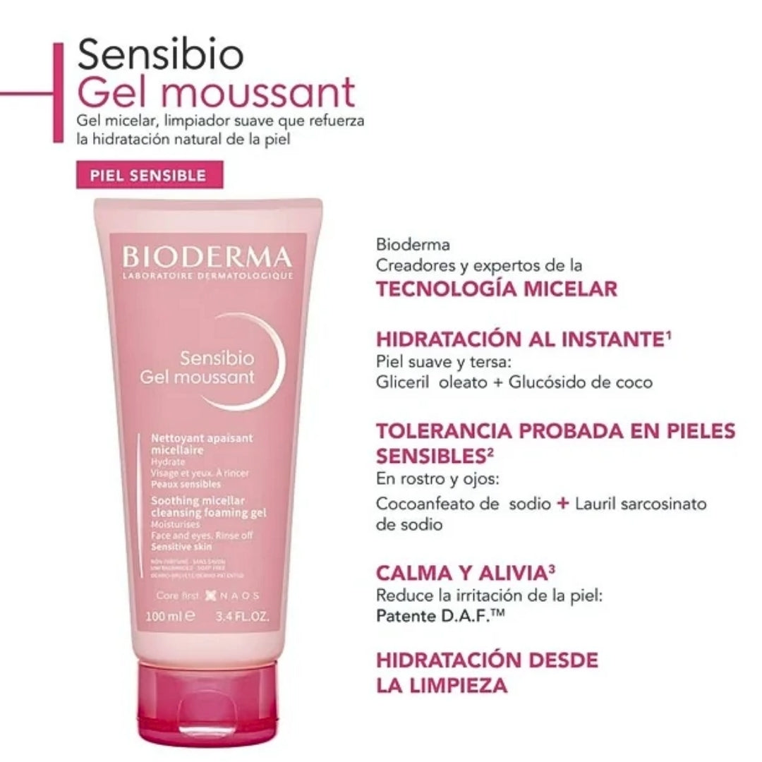 Bioderma Pack 2 Piezas Sensibio Gel Moussant Sensible 100ml
