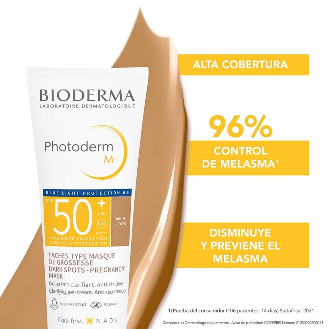 BIODERMA, Protector Solar, Photoderm M Tono Bronce, FPS50+, Alta Cobertura en Manchas, Acabado Mate, 40ML