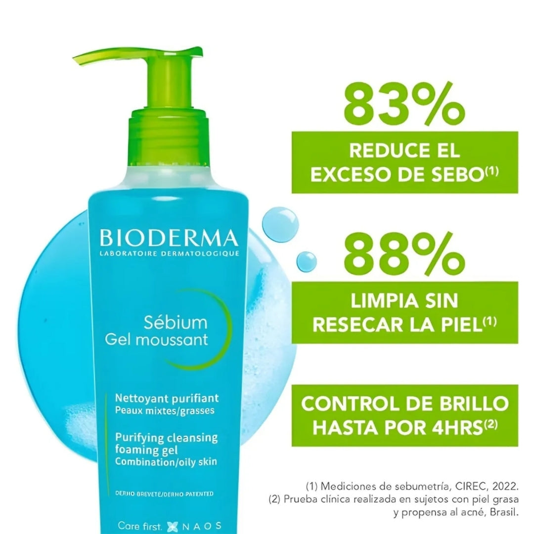 Bioderma Gel Moussant Sebium 200ml Piel Mixta, Grasa