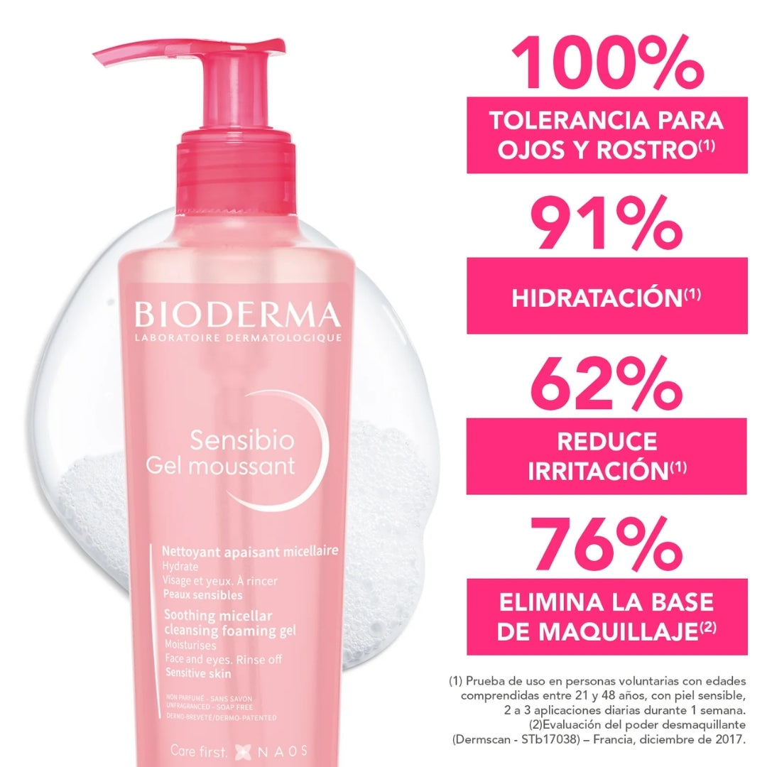 Bioderma Sensibio Gel Moussant, Gel Micelar Limpiador (200 ml)