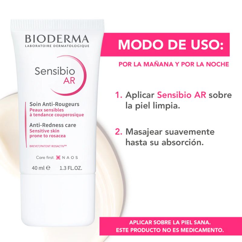 Crema calmante Bioderma Sensibio AR 40 ml - cuidado antienrojecimiento hidratante
