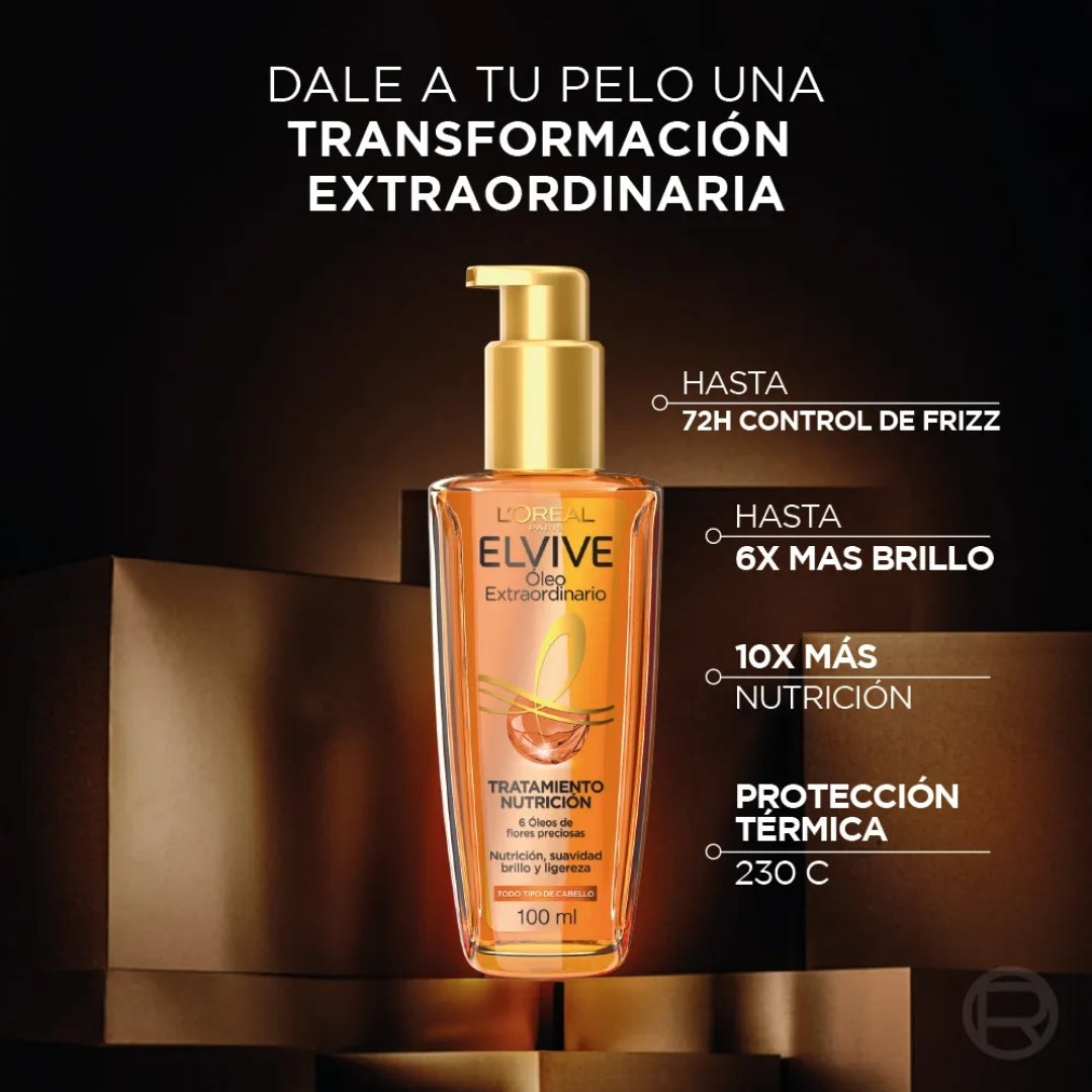 Elvive Óleo Extraordinario con 6 óleos de flores preciosas (100 ml) de L'Óreal Paris