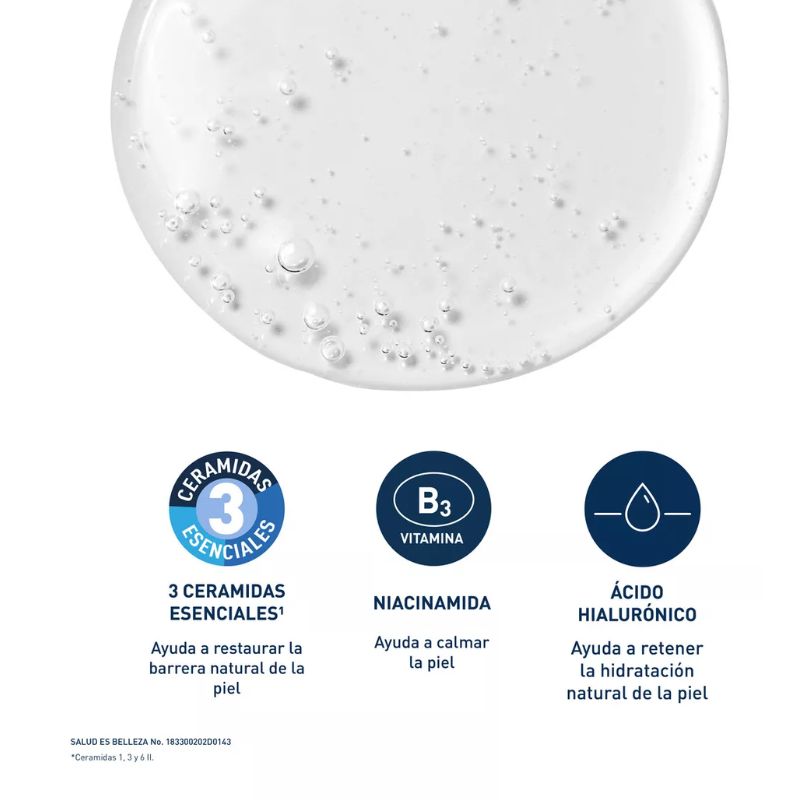 Gel Cerave Limpiador Espumoso Piel Normal A Grasa Sin Perfume De 473 Ml Día Y Noche