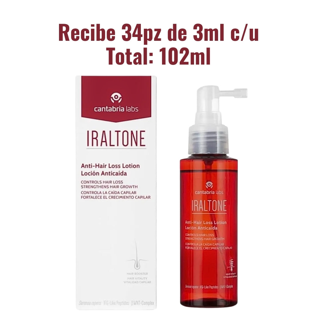 Iratone Loción Anticaída Fortalecedor Crecimiento Capilar (34 pzas 3ml c/u)
